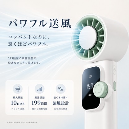 【2026年最新】首かけハンディファン｜199段階風量調節・冷却プレート搭載・USB充電式｜通勤・外出・熱中症対策に